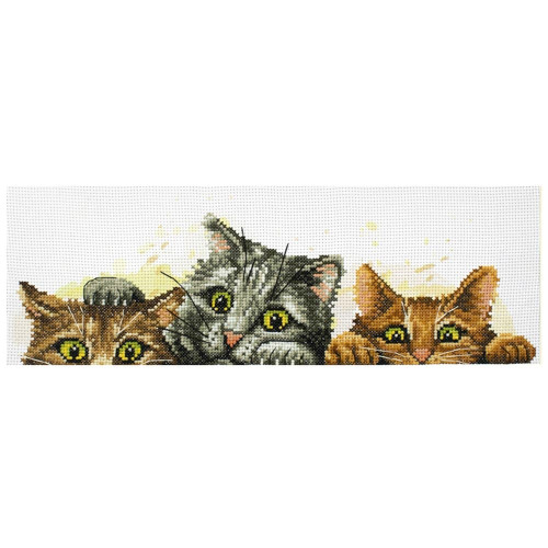 Curious Kittens no count cross stitch kit 11ct 